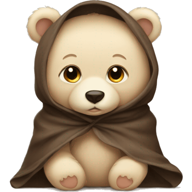 Baby bear wearing a sharf  emoji