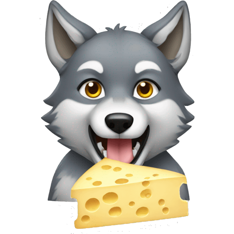 wolf holding cheese emoji