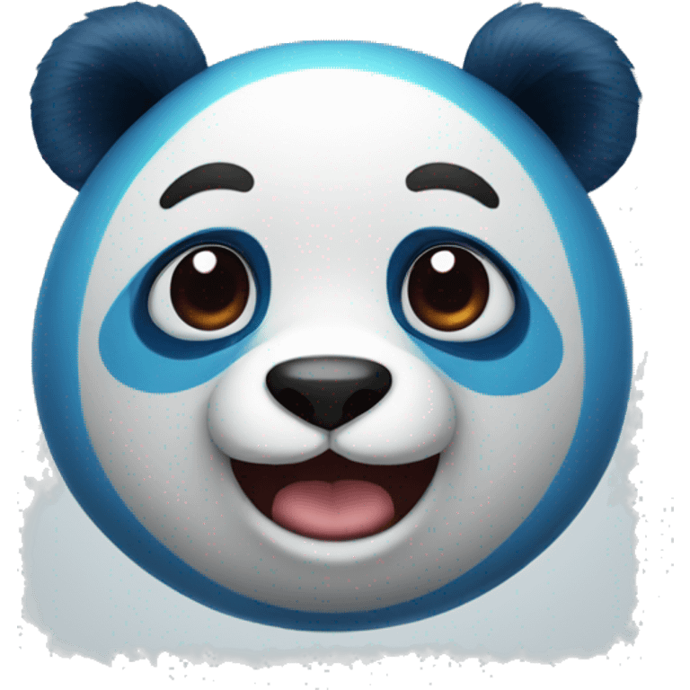 blue panda with heart eyes emoji