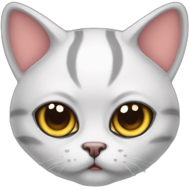 a cute big eyed cat mixed with a demon emoji