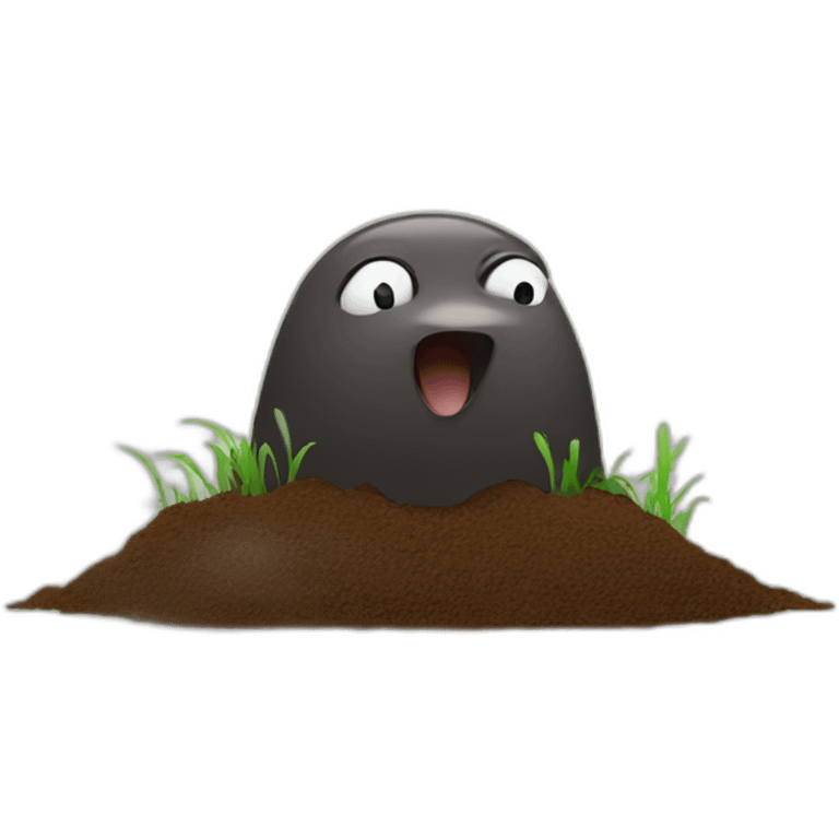 a mole coming out of ground emoji