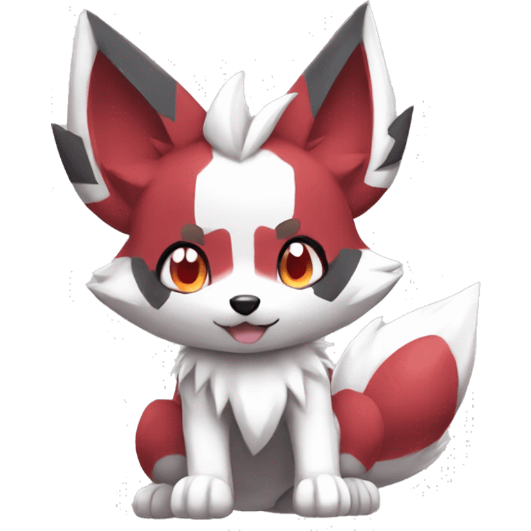 Kawaii Chibi Poochyena-Zangoose-Lycanroc-Pokémon Full Body emoji