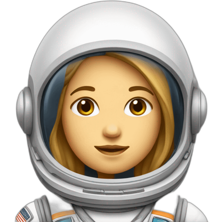 una mujer astronauta con pelo rubio y casco de astronauta emoji