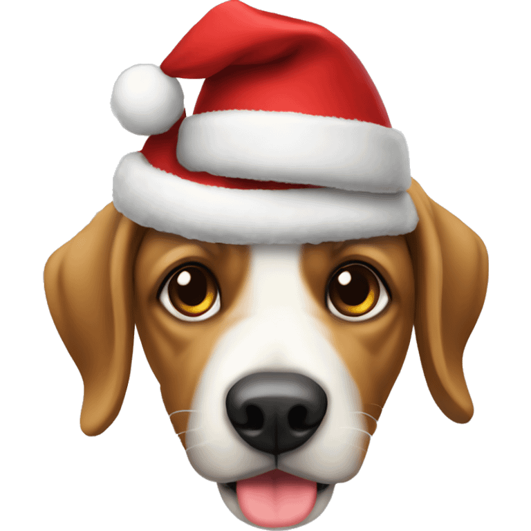 Perro con gorro de navidad emoji