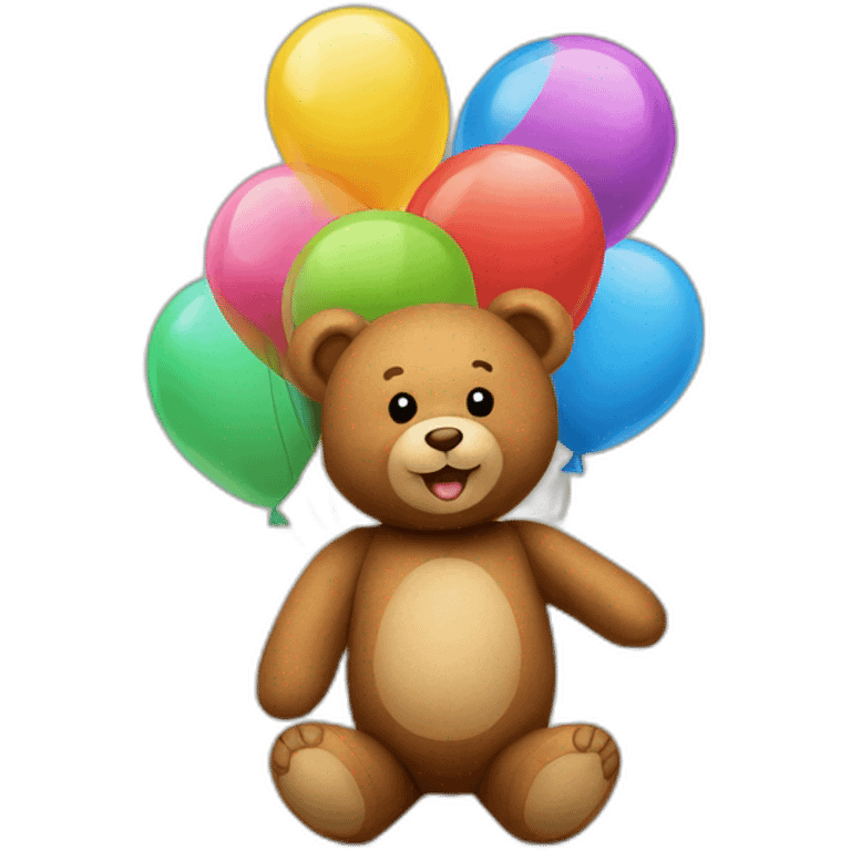 teddy bear with balloons emoji