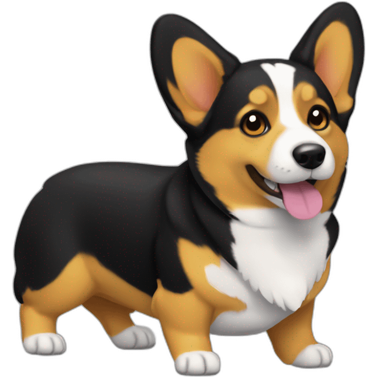 black and yellow corgi emoji