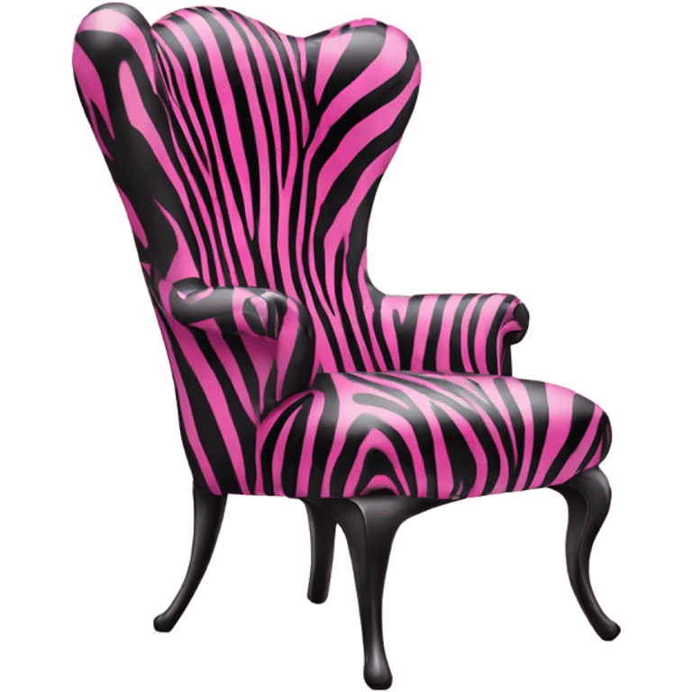 High heel shoe shaped chair in zebra and pright pink  emoji