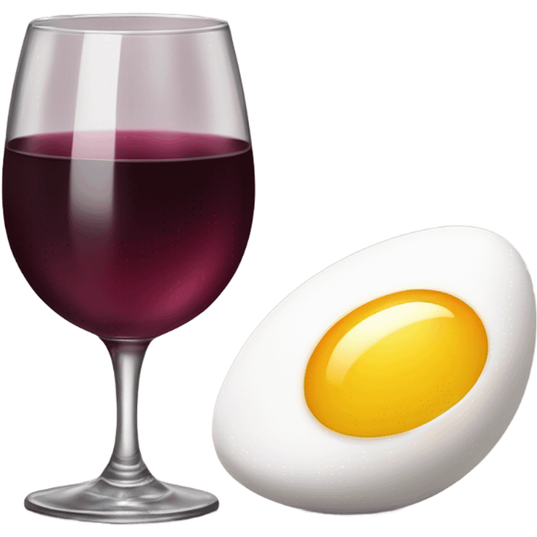 Happy egg with glass of wine ￼ emoji