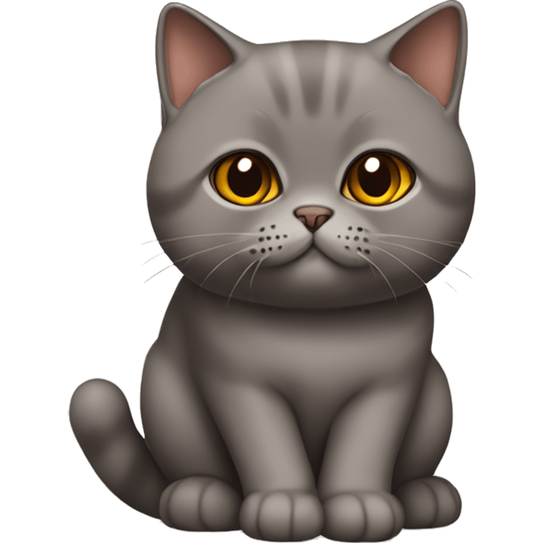 british shorthair cat in choclate with Brown eyes sitting  emoji