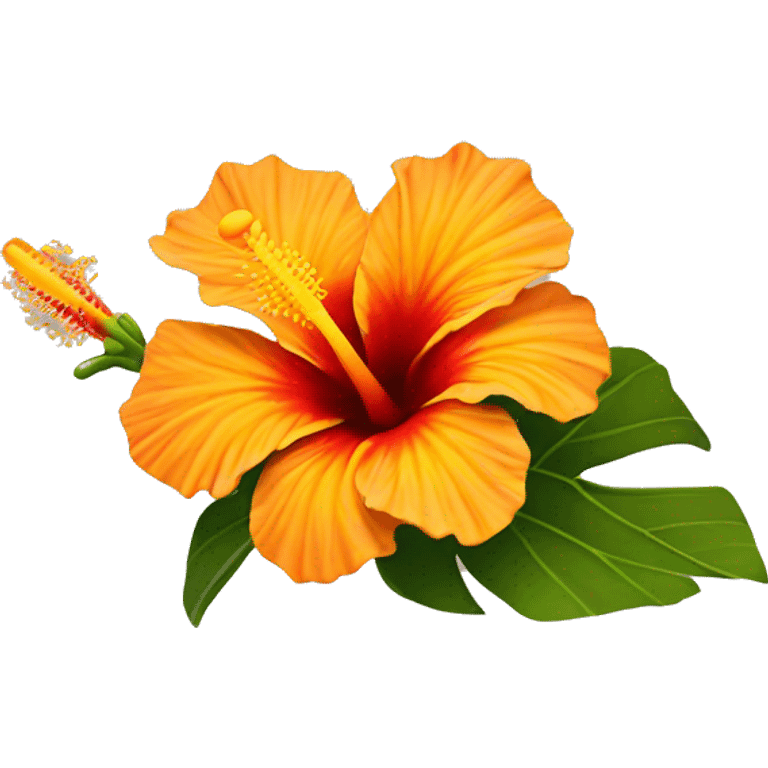 Yellow and orange hibiscus emoji