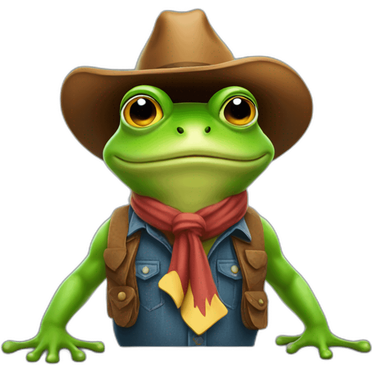 mr frog wearing a cowboy hat emoji