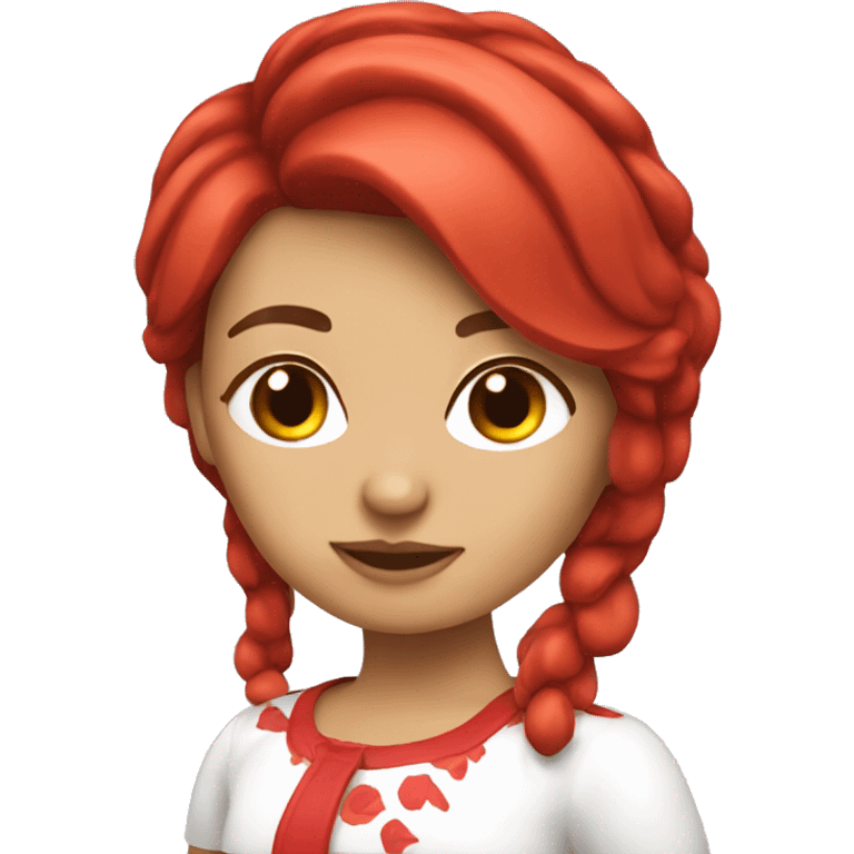 chica blanca con pelo rojo emoji