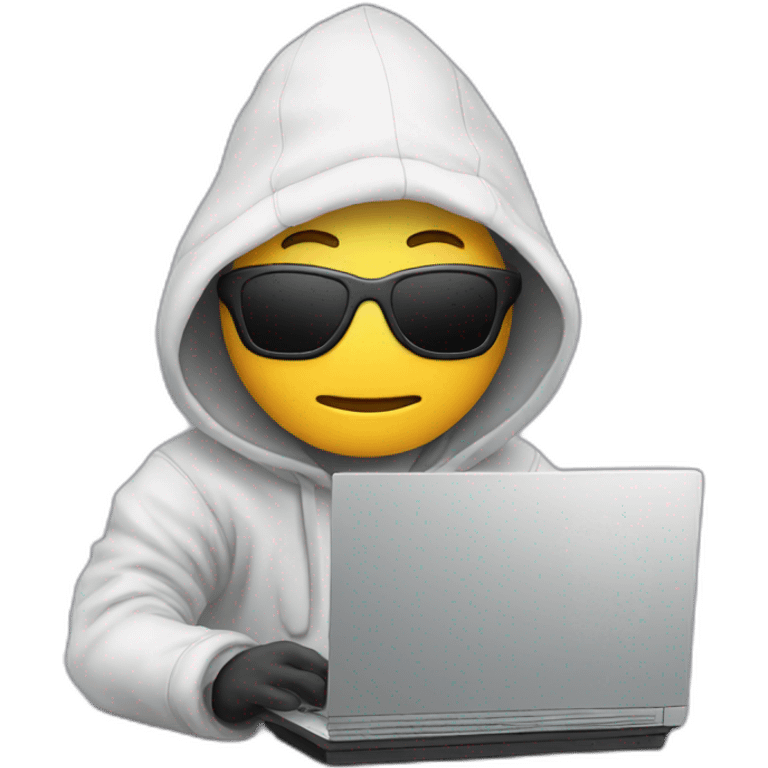 Hacker with computer emoji