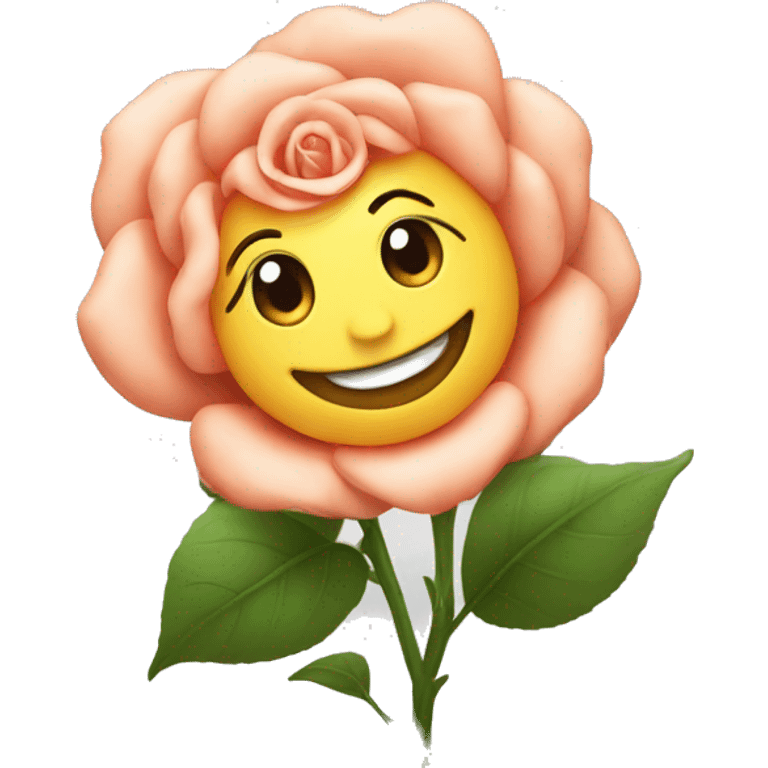 happy smiling rose emoji