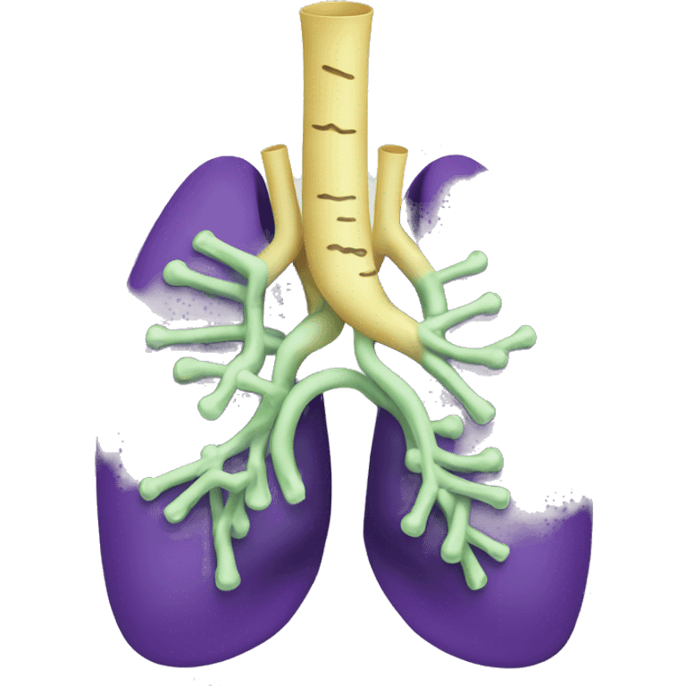 Lungs with 2 tubes going out of the top emoji