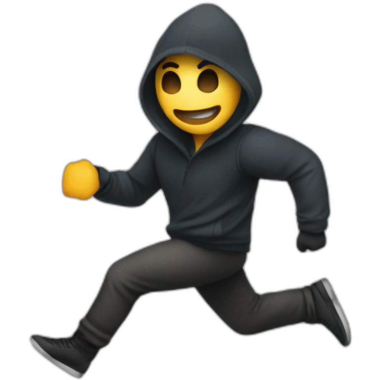 a thief stealing and running emoji