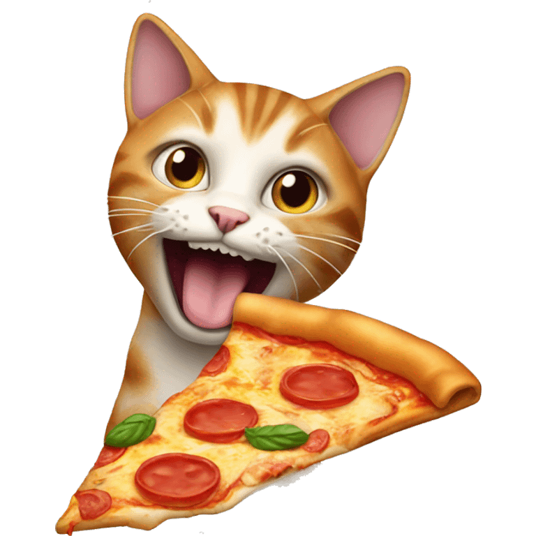 Cat eating a pizza  emoji