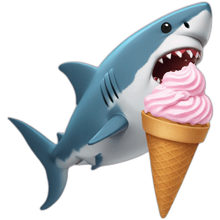 Shark eating ice cream  emoji