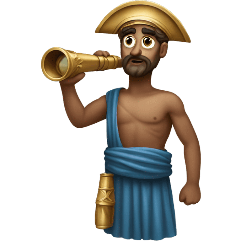 Ancient Greek sailor holding a telescope emoji