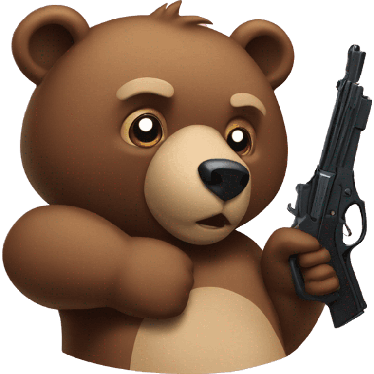 Bear with gun and cbs emoji