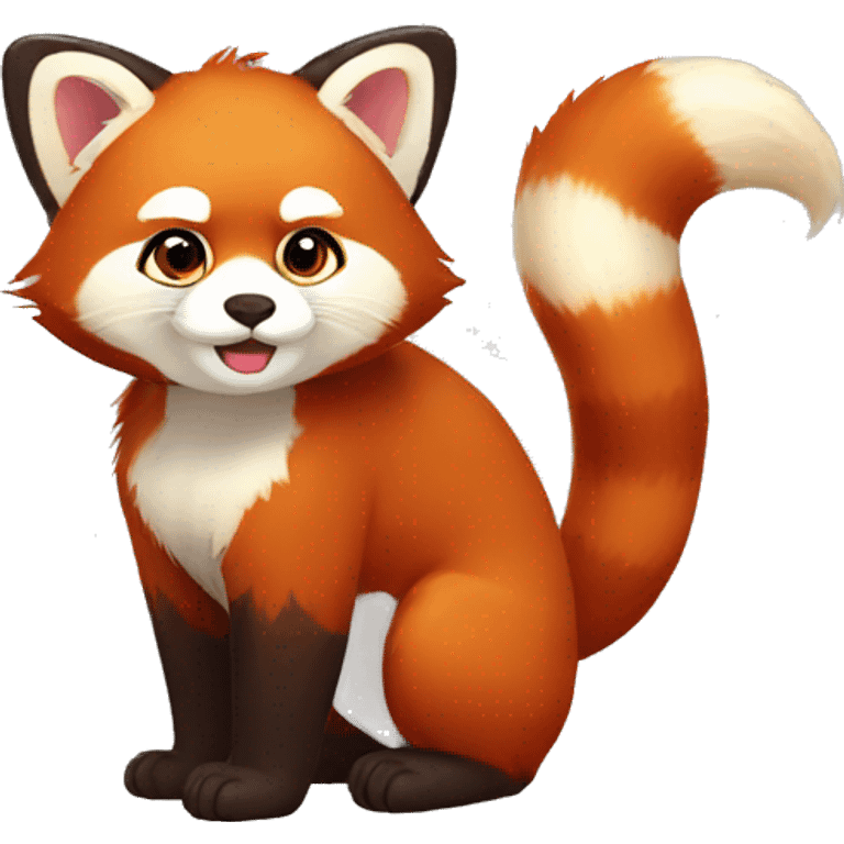 Red Panda Cat hybrid full body emoji