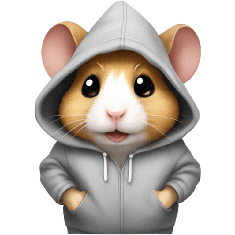 Hamster wearing a hoodie emoji