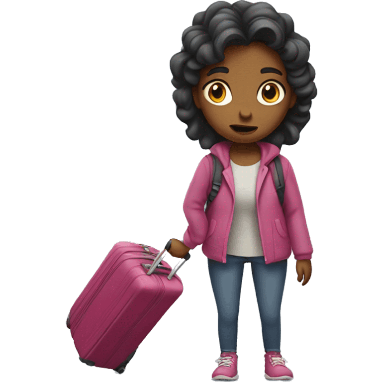 Girl with luggage annoyed  emoji