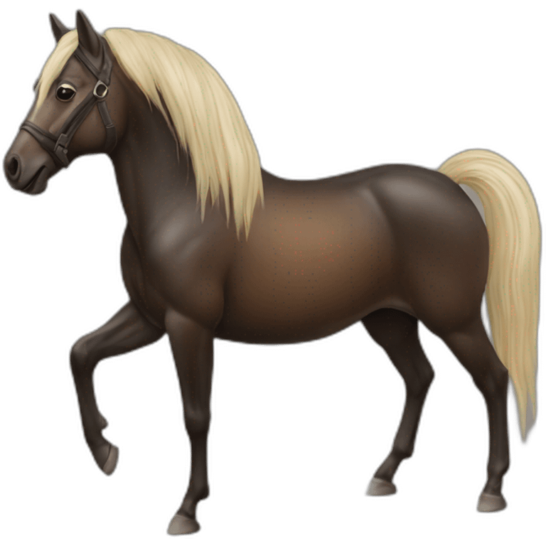 Cheval avec mouche sur dos emoji