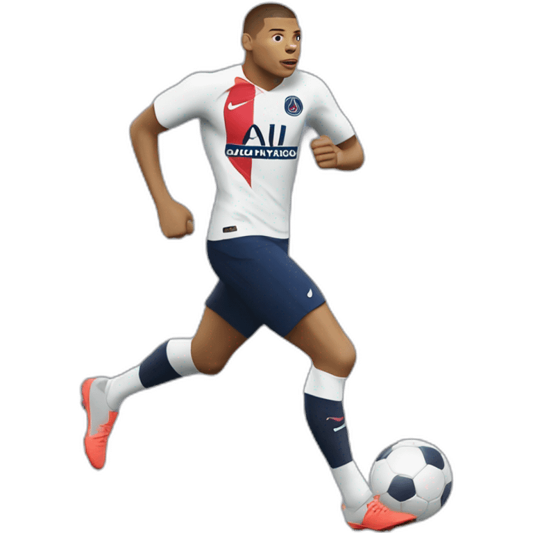 kylian mbappe, running, psg emoji