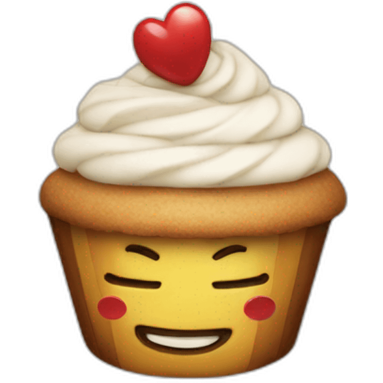 Happy cupcake with iron man  emoji