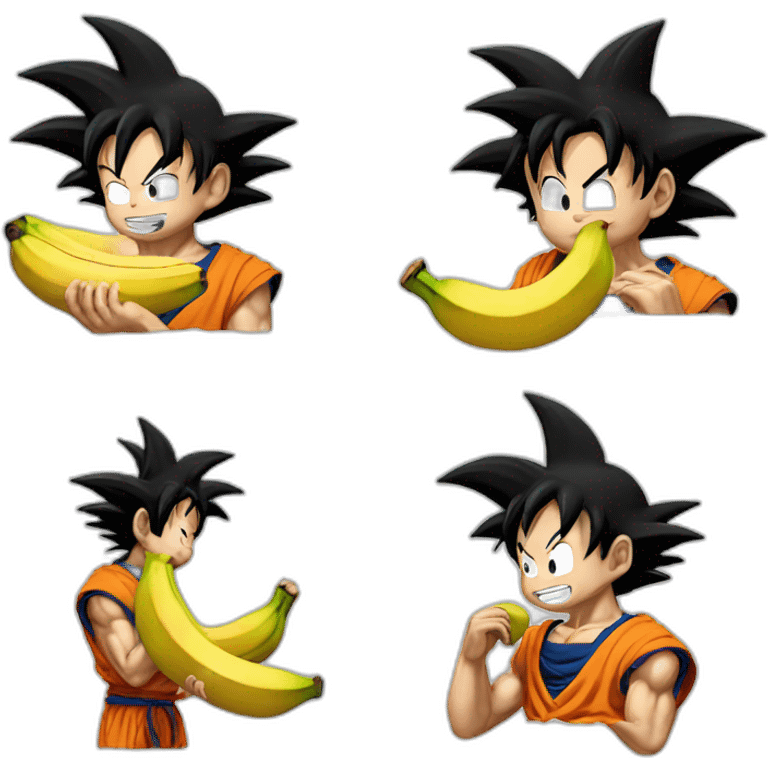 Goku eating banana emoji