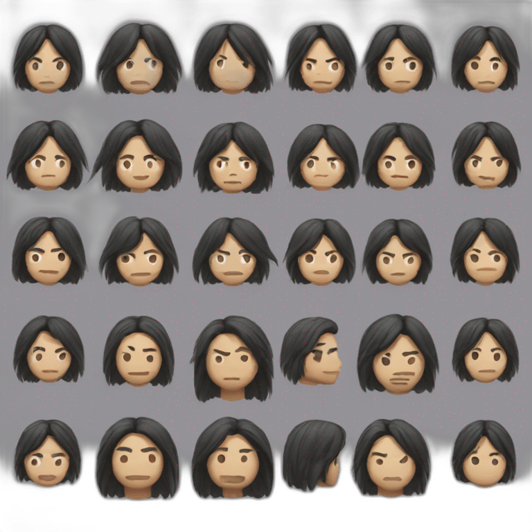 medium long hair asian man emoji