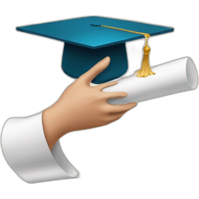 hand with diploma emoji