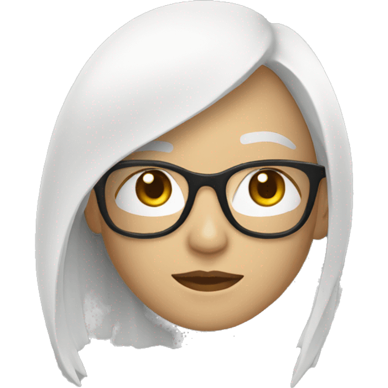 una persona blanca con lentes animada emoji