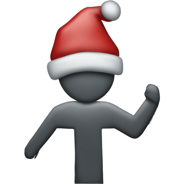 pedestrian from a road sign with Christmas hat emoji