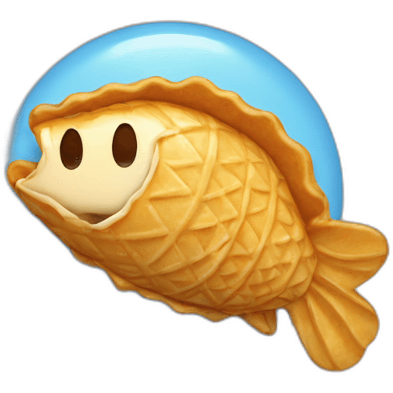 taiyaki with a puff in hes mouth emoji