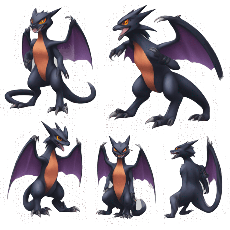 Edgy Cool Nargacuga-Noivern-Pokémon-fusion-cat Full Body emoji