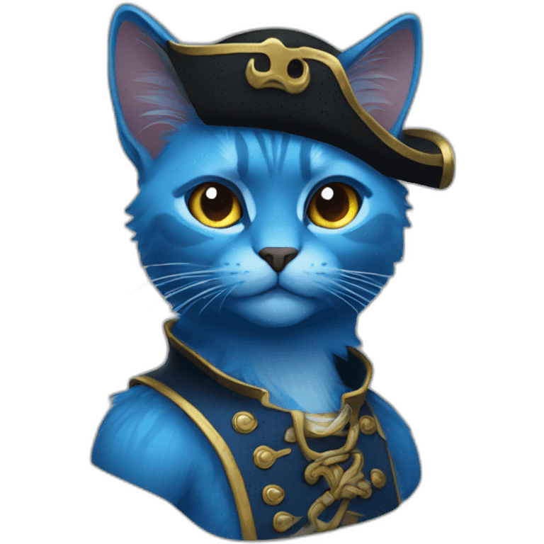 Blue russian cat pirate emoji