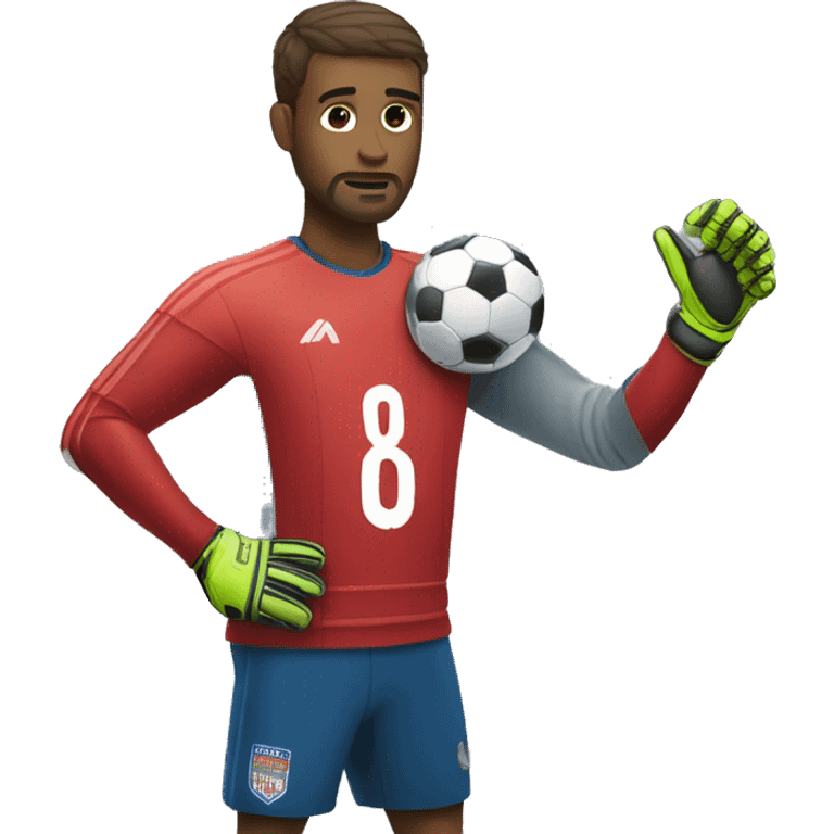 football goalkeeper standing, preparing to save a shot with nothing in his hands emoji