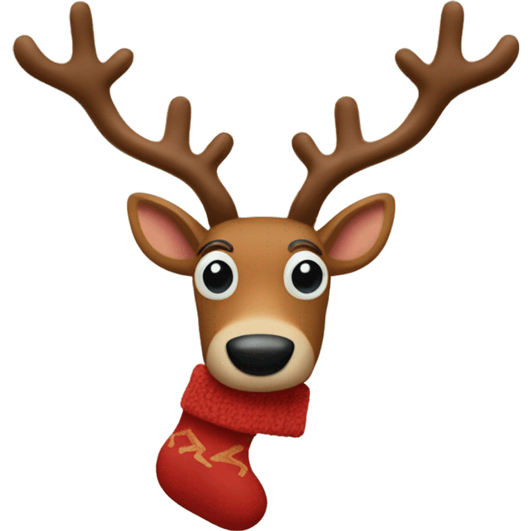 Rudolph the red nose reindeer with human toes  emoji