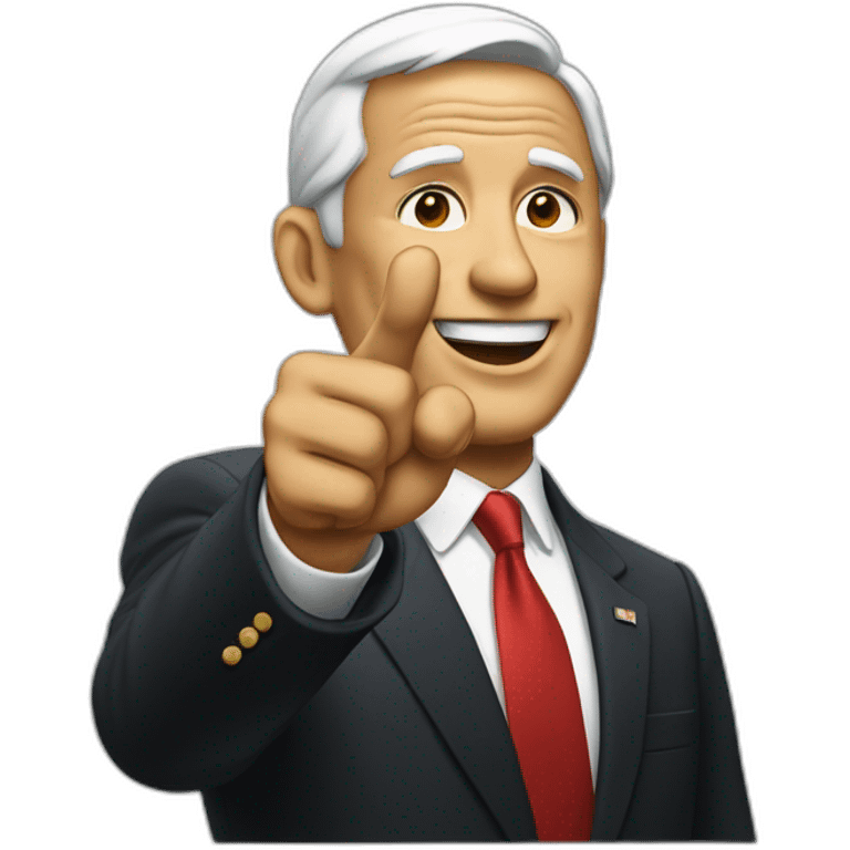 president pointing hand up emoji