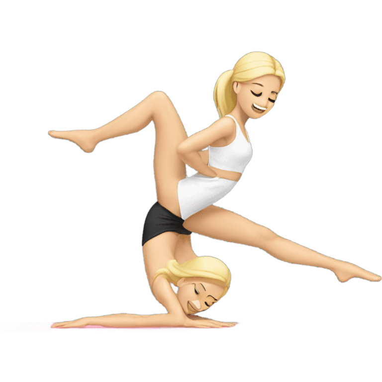 Blonde woman doing splits  emoji