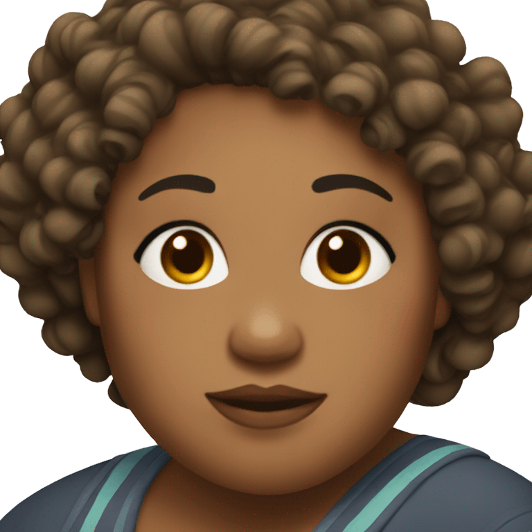 Plus size black woman with very short curly hair  emoji