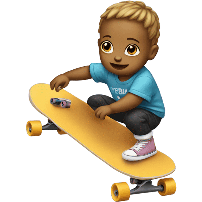 Baby on a skateboard  emoji