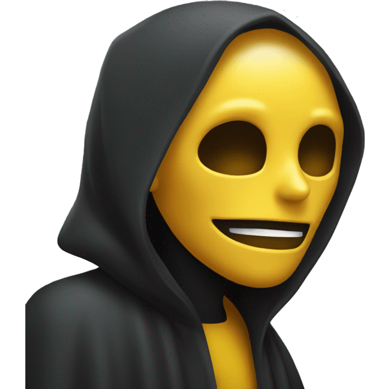 yellow lady emoji with no facial features except a grim reaper hand over her face emoji