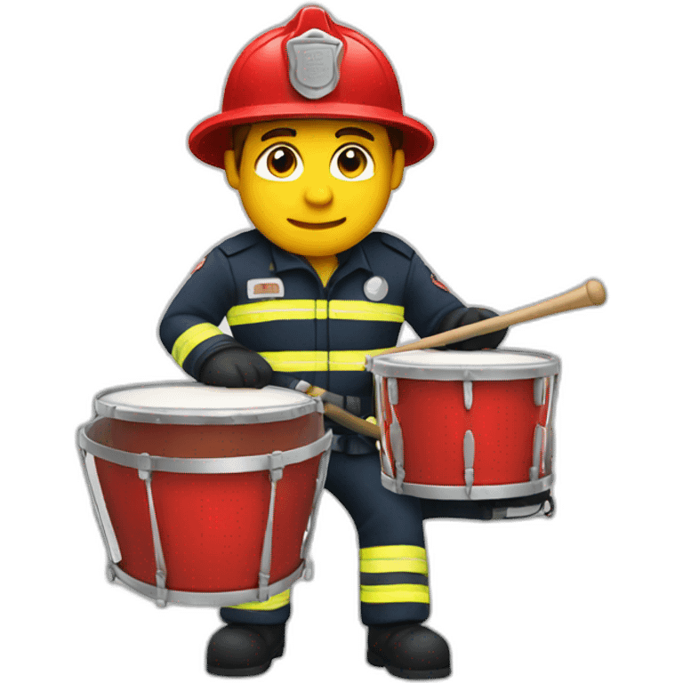 Fireman playing percussion emoji