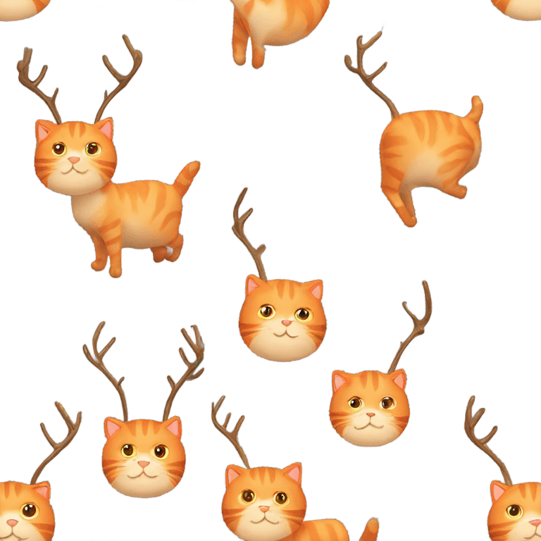 Orange cat with reindeer’s antlers  emoji