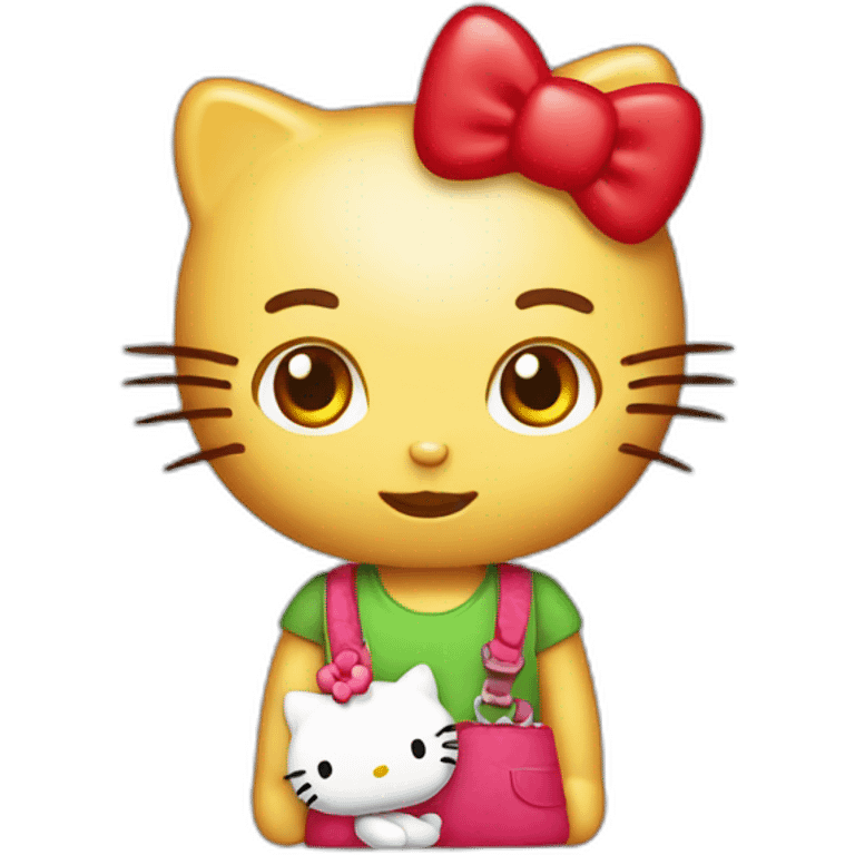 hello kitty with red hair toy emoji