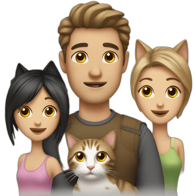 Man woman and cats emoji