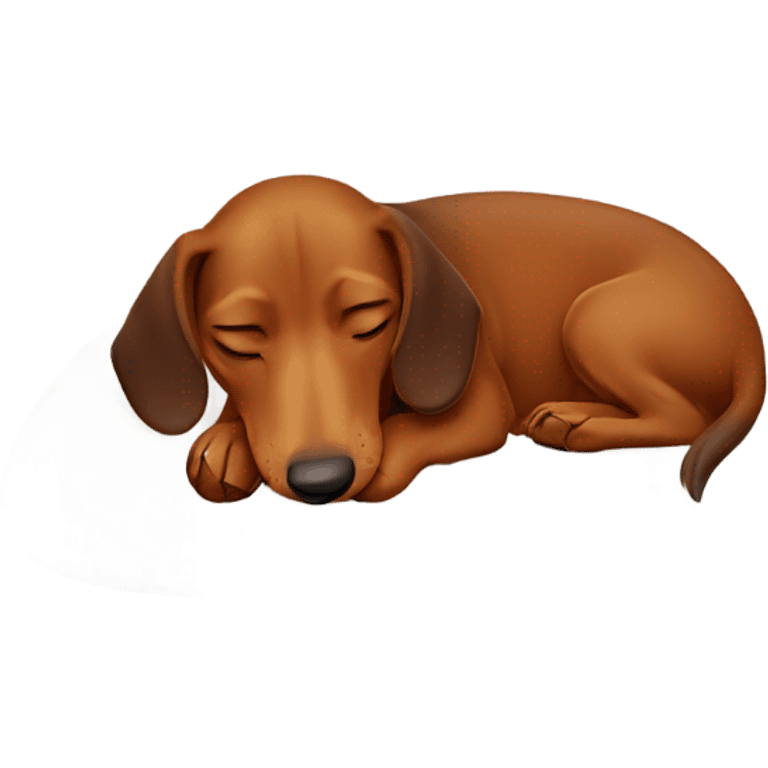 Brown Dachshund sleeping emoji